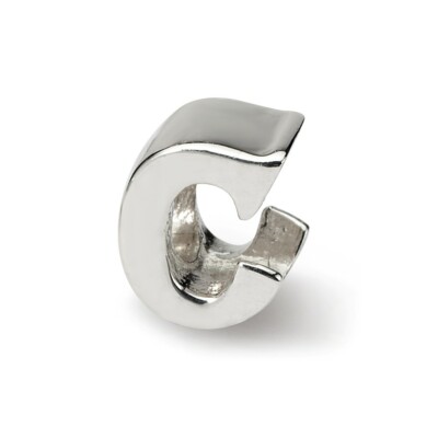 Initial Letter C Bead .925 Sterling Silver Reflection Beads