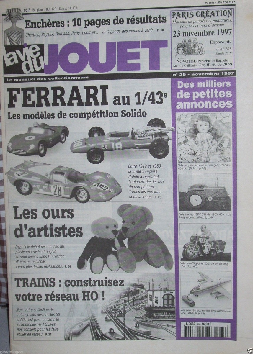 REVUE MAGAZINE LA VIE DU JOUET du N°1 au N°125 de 10/1995 au 09/2006 au choix