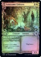 Lonesome Unicorn Alternate Showcase Foil Promo Throne of Eldraine MTG
