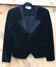 Vintage 1980's ACT III Velvet Dressy Jacket With Beaded Collar Bust 38