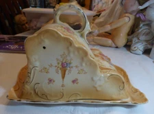 Gorgeous Antique England Crown Devon Porcelain Hand Painted Lg Cheese Dish/Cover