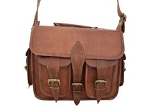 Camera Satchel Leather Messenger Bag DSLR SLR Padded Case Handbags Briefcase 11"