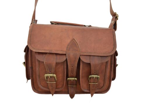 11" Leather Satchel Camera Messenger Bag DSLR SLR Padded Case Handbags Briefcase - Picture 7 of 11