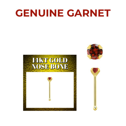 Juego de puntas de oro macizo de 14K 22G de 2 mm gemas preciosas anillo de hueso de nariz de 6 mm - Imagen 9 de 23