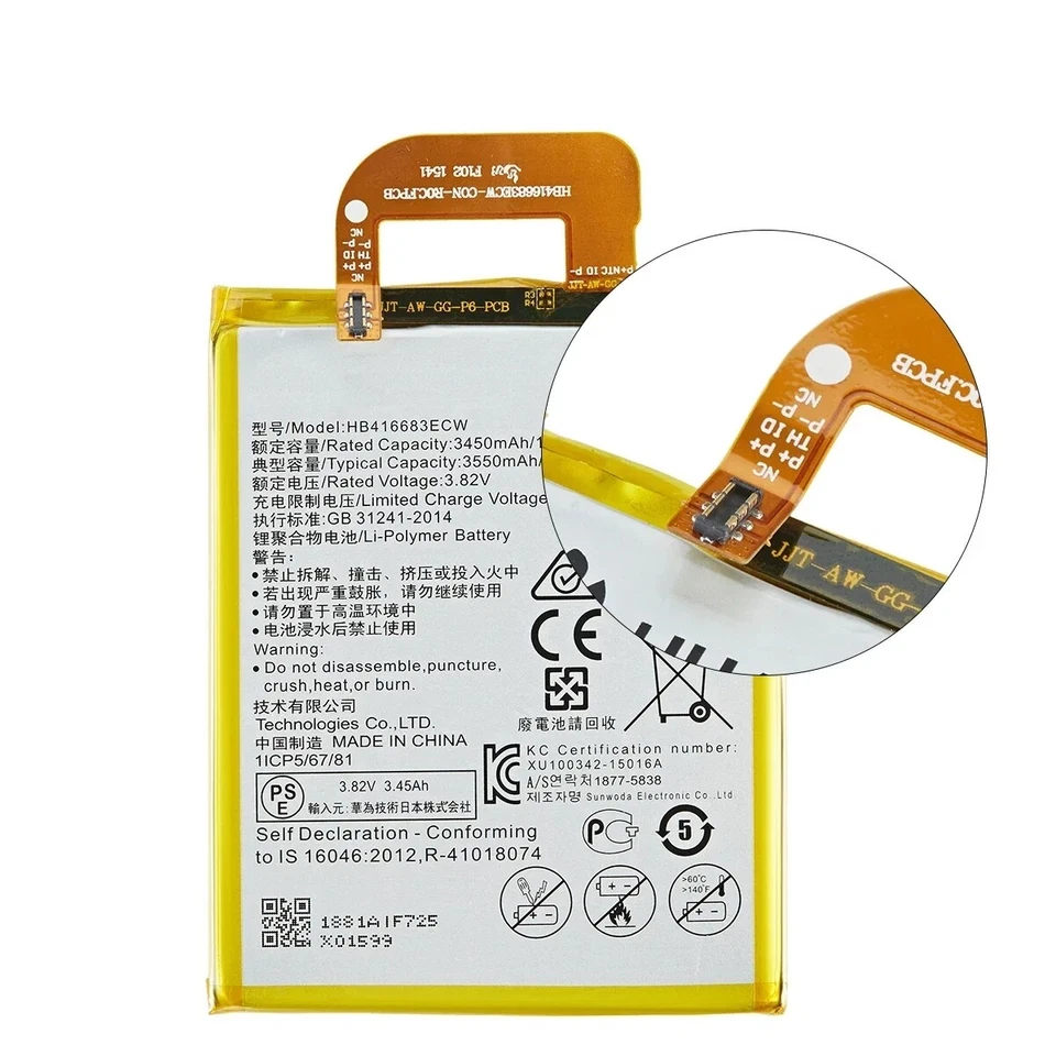 New 3450mAh HB416683ECW Replacement Battery For Huawei Google Nexus 6P H1511 - Image 4 of 4