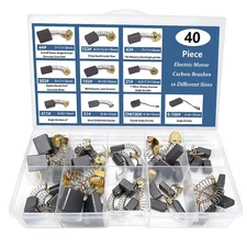 40pcs 10 Sizes Electric Motor Carbon Brushes for Replacement Repair Power... 
