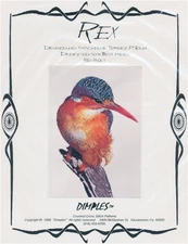 Dimples Designs REX Cross Stitch Chart Only by Torrens Nolan ~ kingfisher / bird