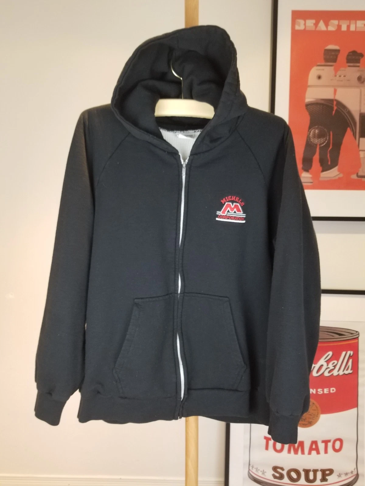 VINTAGE 90' CHILL BUSTER BY CAMPER II WAFFLE THERMAL LINED FULL ZIP UP HOODIE XL