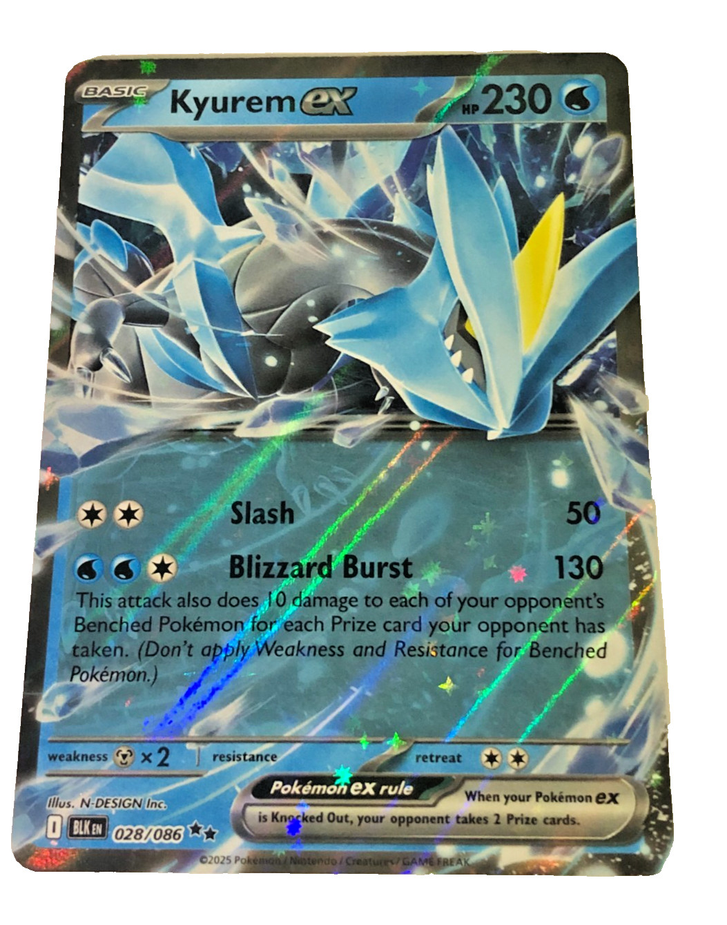 Pokemon TCG Black Bolt Kyurem EX 028/086 Near Mint