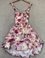 Windsor Womens Charmed Sweetness Lace Up Floral Skater Dress Multicolor Preppy L