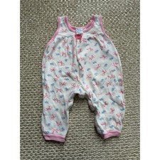 Vintage Carters Baby Girl Romper Pink Bows Floral Print Cotton Made in USA 6M