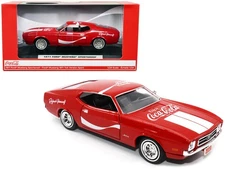 1971 Ford Mustang Sportsroof Red White Stripes Coca-Cola 1/24 Diecast Model Car