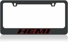 Hemi License Plate Frame - Black With Red