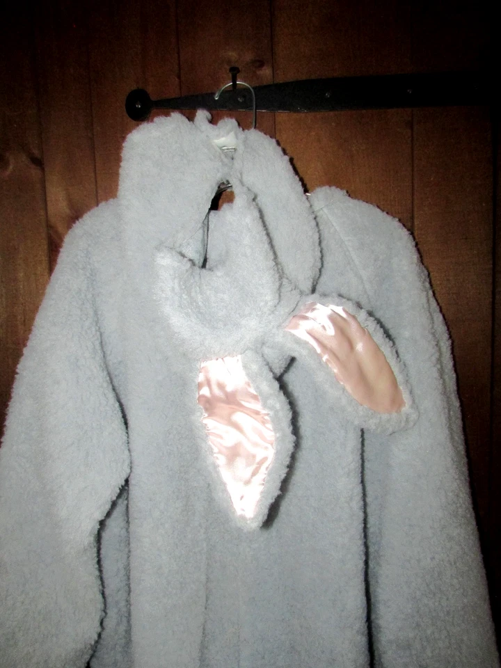 Disfraz de Conejo Adulto Creado a Mano Talla L-XL Gris Claro Muy Bonito Foto 3 de 4