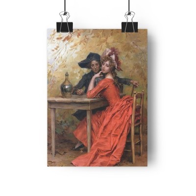 The Lady in Red Frederick Hendrik Kaemmerer 1839-1902 Fine Art Print Elegant