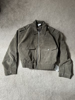 Topshop Faux Leather Bomber Jacket In Khaki Shop Topshop Faux