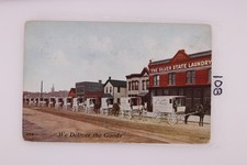 Silver State Laundry Horse Wagons Street Scene Postcard