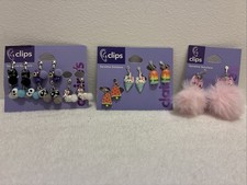 Girls Clip On Earring Lot Of 9 Pair Claires