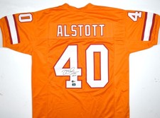Camiseta deportiva Mike Alstott autografiada naranja estilo profesional - Beckett con holograma *negra