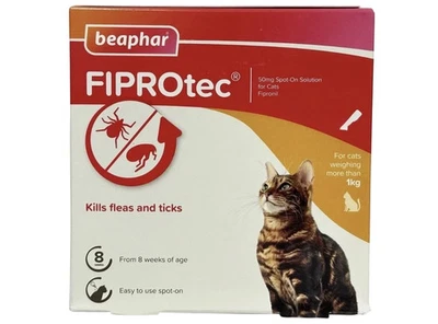 Beaphar FIPROtec Spot-On for Cats Over 1kg Flea & Tick Treatment 1 Pipette NEW