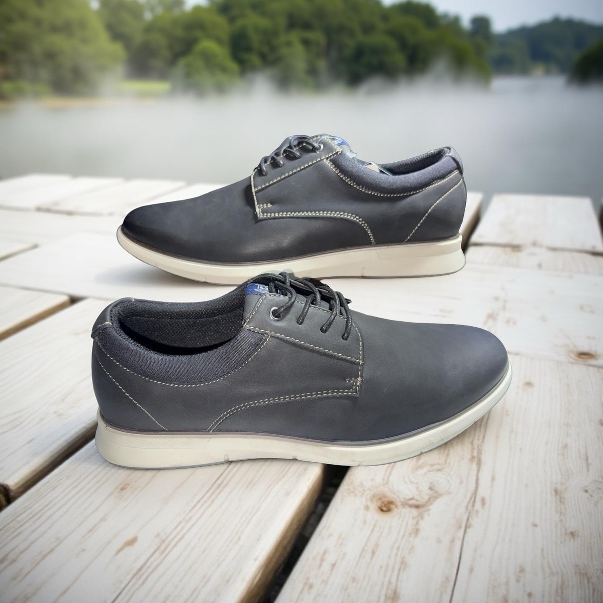 Chap's Men's Lace-up Hybrid Dress Shoes Black Size 10.5 US