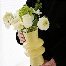 Jarrón de vidrio moderno Jspyfits 7,87 de alto cuatro capas florero de vidrio flores burbuja