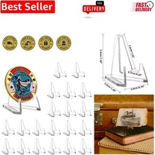 Sturdy 1.4 Inch Acrylic Coin Holders - 20 Pack for Sports Cards & Medallions