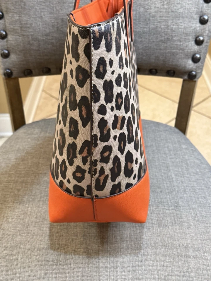 Bolso de Mano DKNY Naranja Y Marrón Bryant Park Grande Apertura con Cremallera Foto 3 de 4