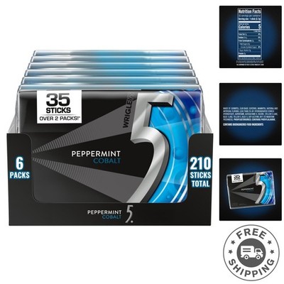 Intense Ice-Cold Peppermint Cobalt Sugar-Free Gum - 210 Sticks, Easy Carry Packs