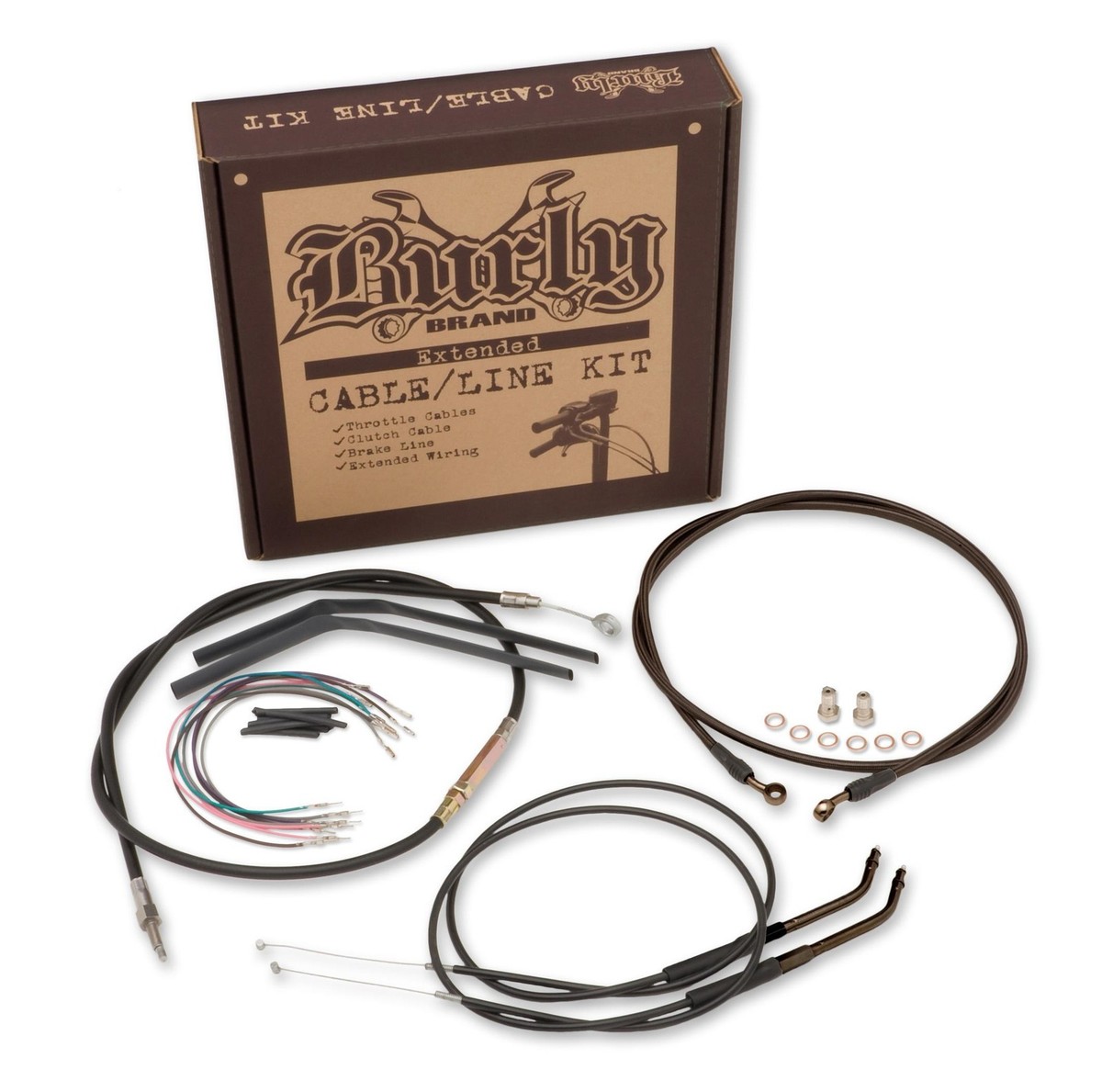 Burly Brand Extended Cable/Brake Line Kit for 14in. Ape Handlebars