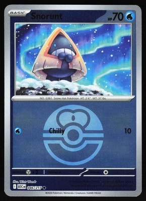 Snorunt (Love Ball) 046/217 Common Ascended Heroes Pokemon Reverse Holo NM