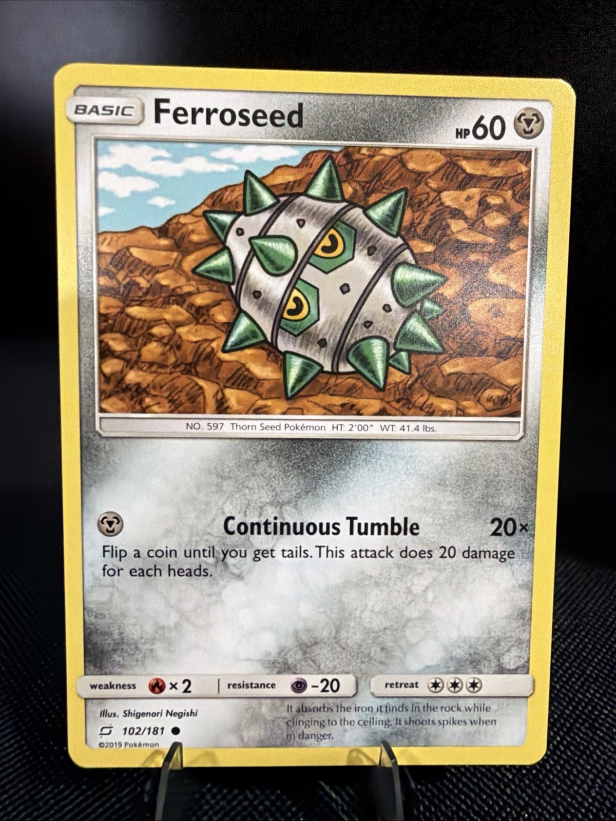Ferroseed 102/181 Common Regular Card SM - Team Up Pokemon TCG LP