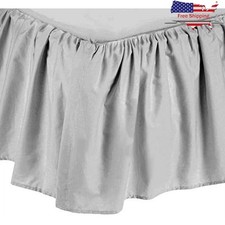 Durable Microfiber Crib Skirt Ruffle Split Corners Machine Washable Baby Bedding