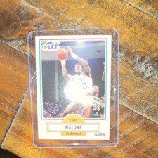 Fleer 1990-91 Karl Malone #188 Utah Jazz NBA Basketball Base Card Black Line