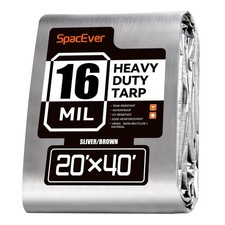 20x40 FT Tarp Waterproof, 16 Mil Tarps Heavy Duty Waterproof Multipurpose Pro...