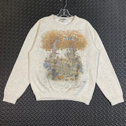 Vintage Northern Reflections Nature Scene Crewneck Sweatshirt Birds Deer Size S