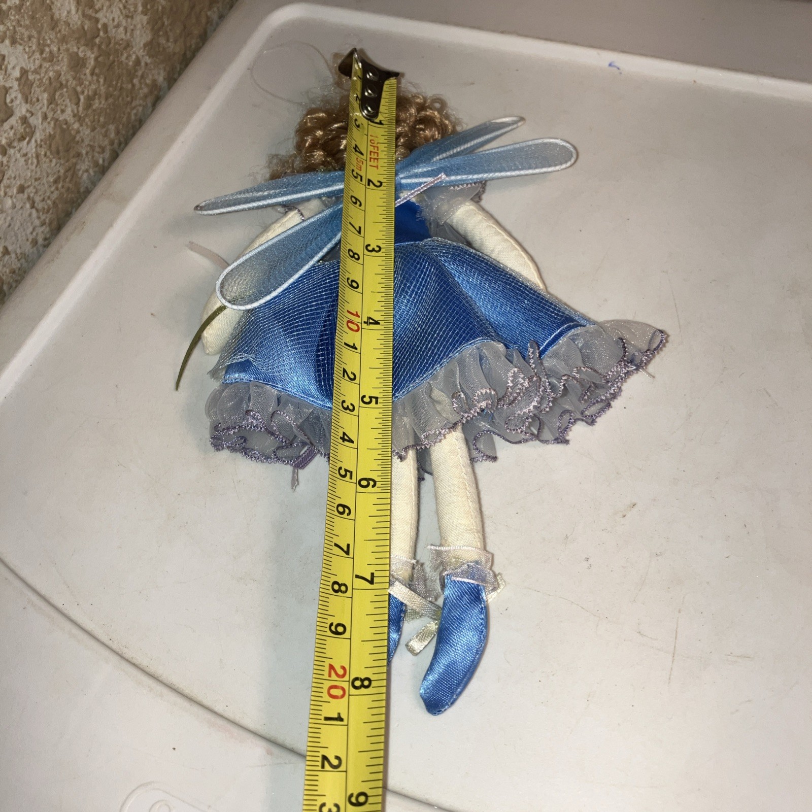 2007 Burton Doll Christmas Ornament Angel Holiday Fairy Blue 