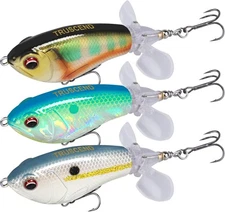 TRUSCEND Popobait Plopper with BKK Hooks, Top Water Fishing Lures for Bass Walle