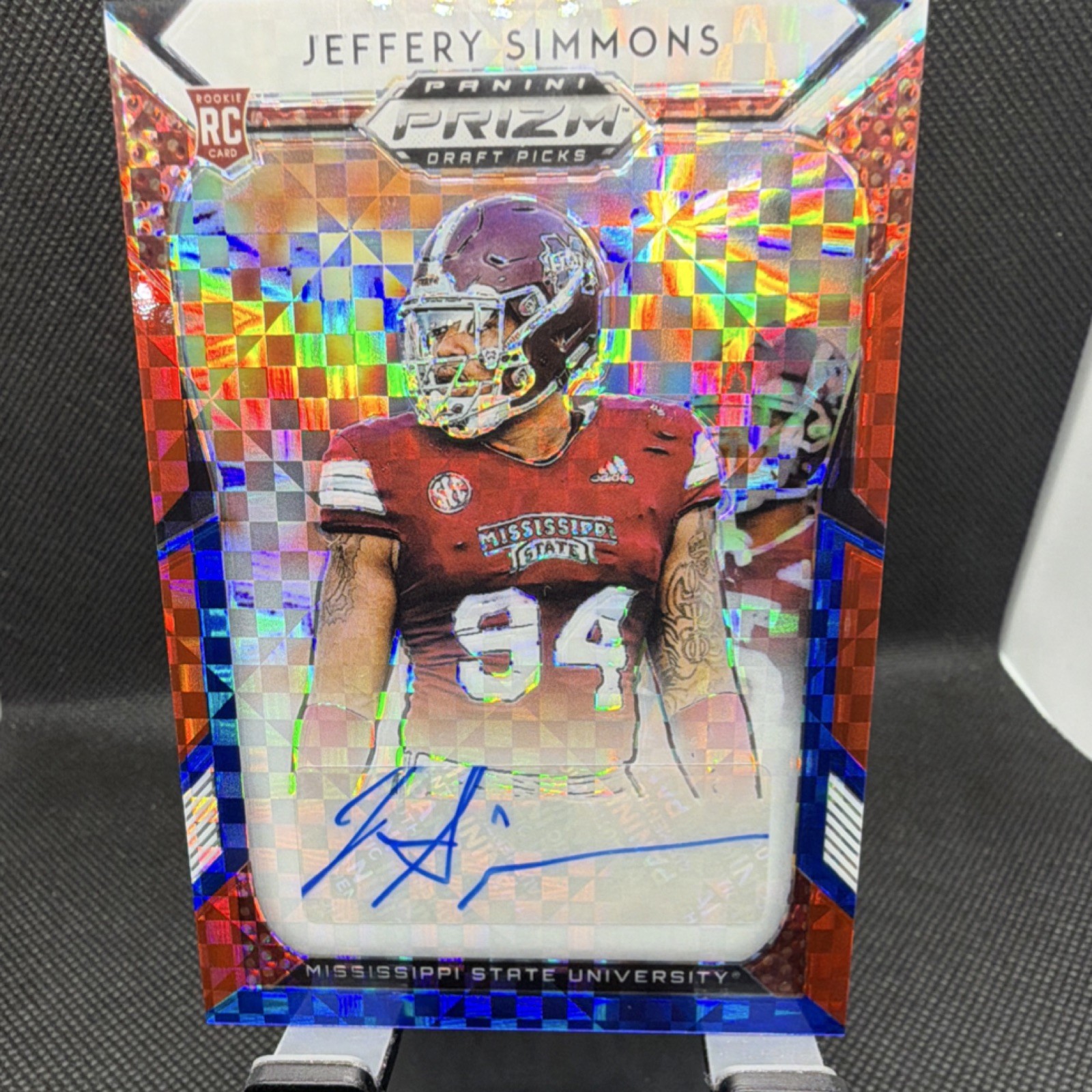 Jeffery Simmons Panini Prizm Draft Picks #207 Red/White/Blue