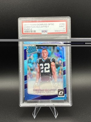2017 Panini Donruss Optic Christian McCaffrey Purple Rated Rookie /50 PSA 9