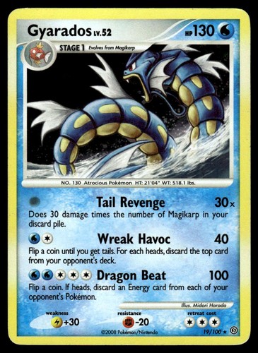 Gyarados (DP Stormfront) 19/100 Holo Rare Deck Exclusives Pokemon Lightly Played