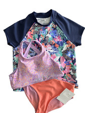 NWT Athleta Girl Reversible Mid Rise Swim Bottom Top Rashguard 14 XL FUN