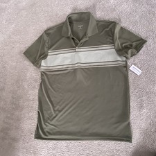 Old Navy Mens S Active Core Polo Sage Green Stripe Go Fresh Lightweight NWT