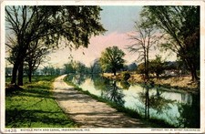 Bicycle Path and Canal Trail Indianapolis Indiana IN c1907 Postcard DB