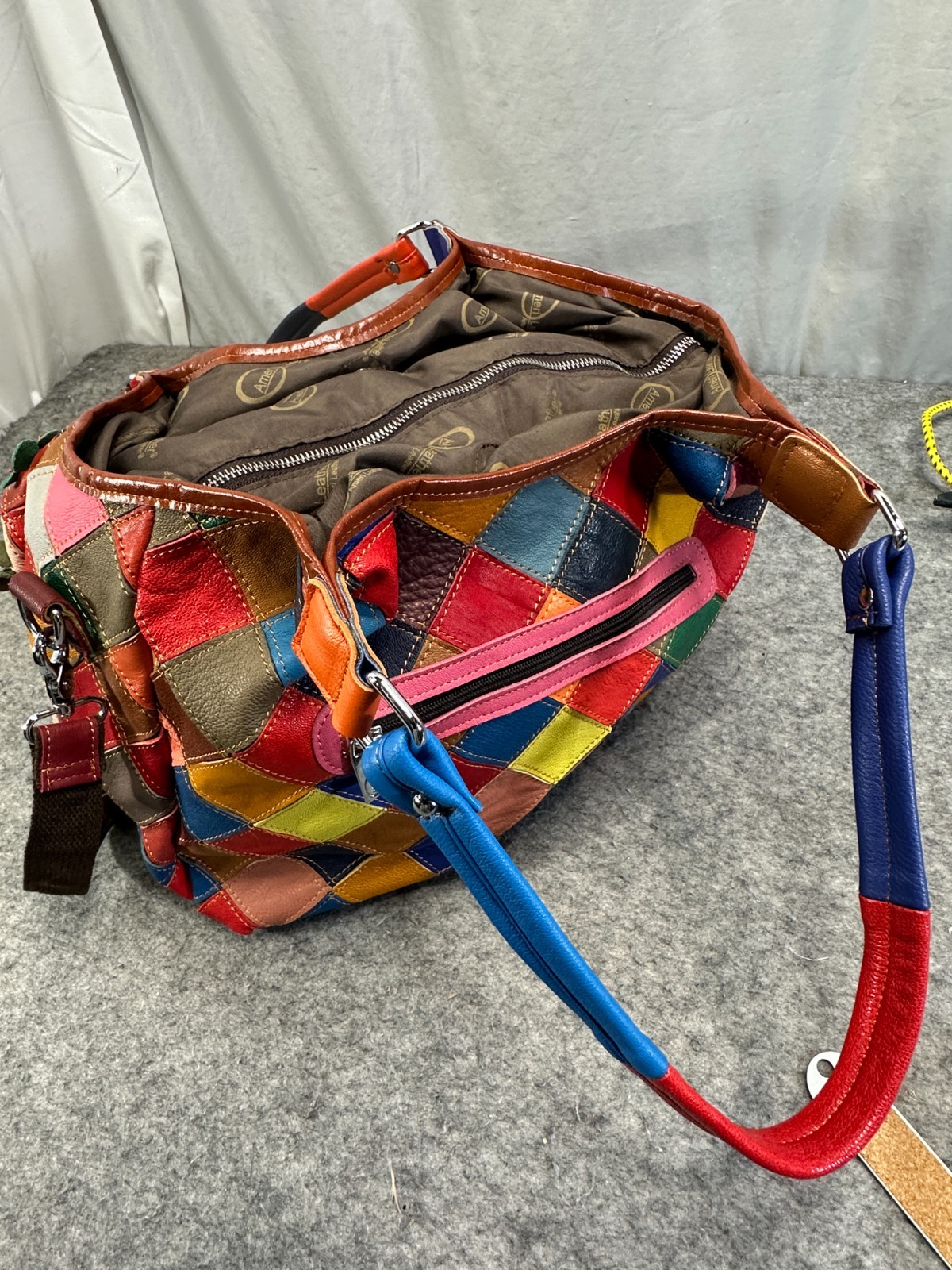 Ameri Leather Flower Patchwork Bag / Purse, Hobo … - image 9