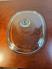 Vintage Pyrex DC 1.5 C Clear Oval Glass Lid Replacement Casserole Cover 11 x 8.5