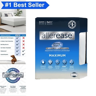Queen Zippered Waterproof Mattress Protector Allergen Barrier Dust Mite Bed Bug