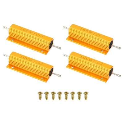 100W 1 Ohm Aluminum Shell Resistor Housing Resistor with Screws 4Set