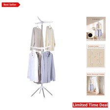 Stylish 2-Tier Foldable Clothes Drying Rack - 54 Pieces, Indoor Space-Saving