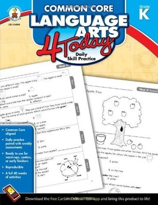Carson Dellosa | Common Core Language Arts 4 Today Workbook, Kindergarten, 9...